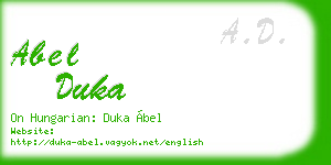 abel duka business card
